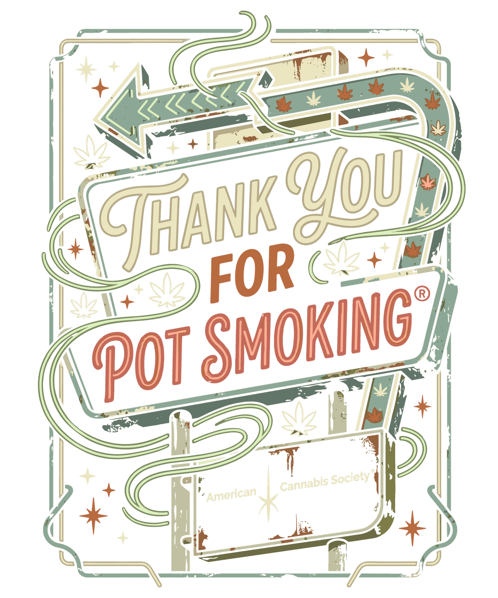 Thank You For Pot Smoking vintage HWY 12 Smoke Shop sign from GreenRX™